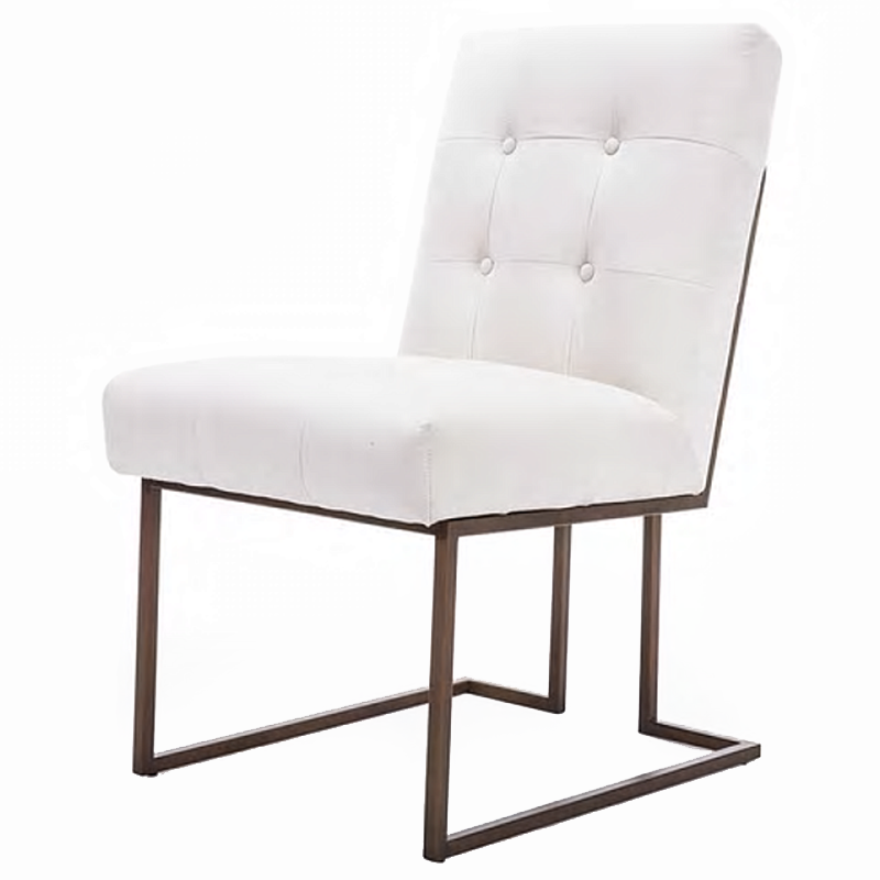 Стул обеденный Burleigh Dining Chair Pearl Iron Белый Коричневый в Уфе | Loft Concept 