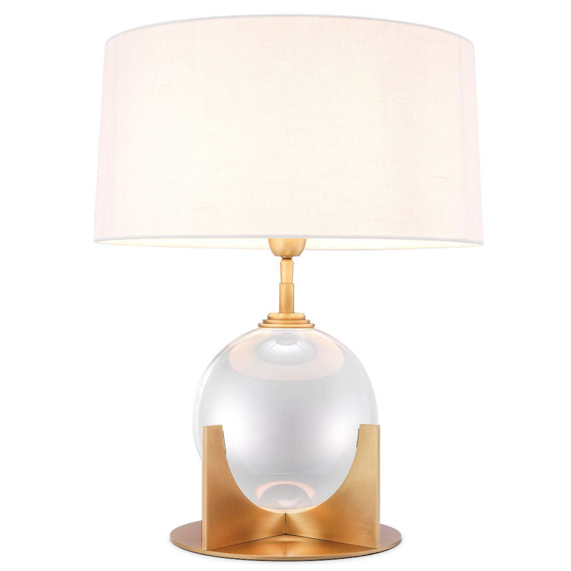 Настольная лампа Eichholtz Table Lamp Fontelina Латунь Античная полированная Прозрачный Белый в Уфе | Loft Concept 