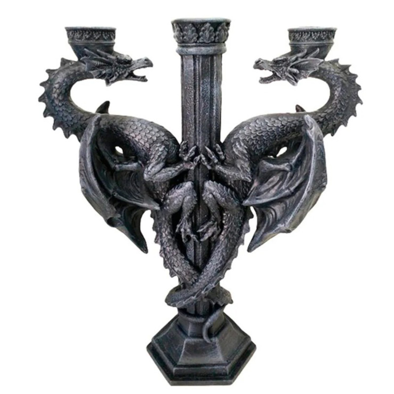 Подсвечник Two Dragons Candlestick Черный в Уфе | Loft Concept 