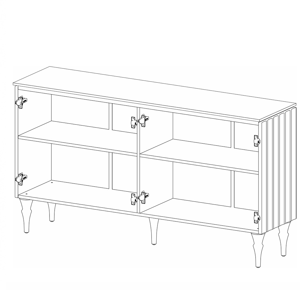 Консоль четырёхдверная с белым рельефным фасадом Expanses of Beauty в Уфе