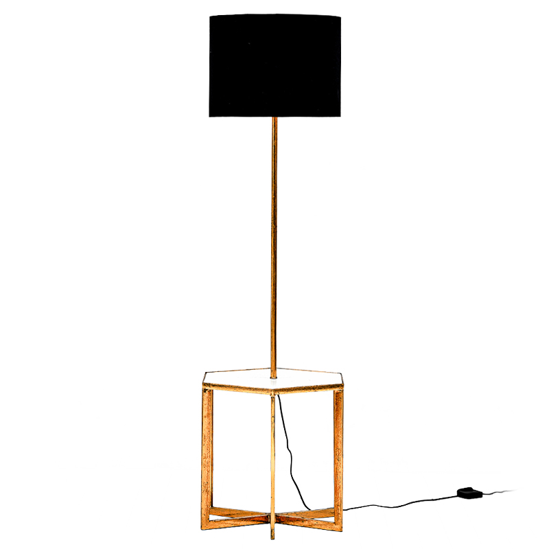 Напольная лампа Steno Floor lamp Белый Черный Винтажное глянцевое золото с состаренным эффектом в Уфе | Loft Concept 