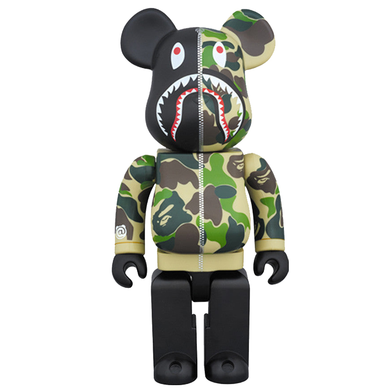 Статуэтка Bearbrick Camo Shark Зеленый Черный в Уфе | Loft Concept 