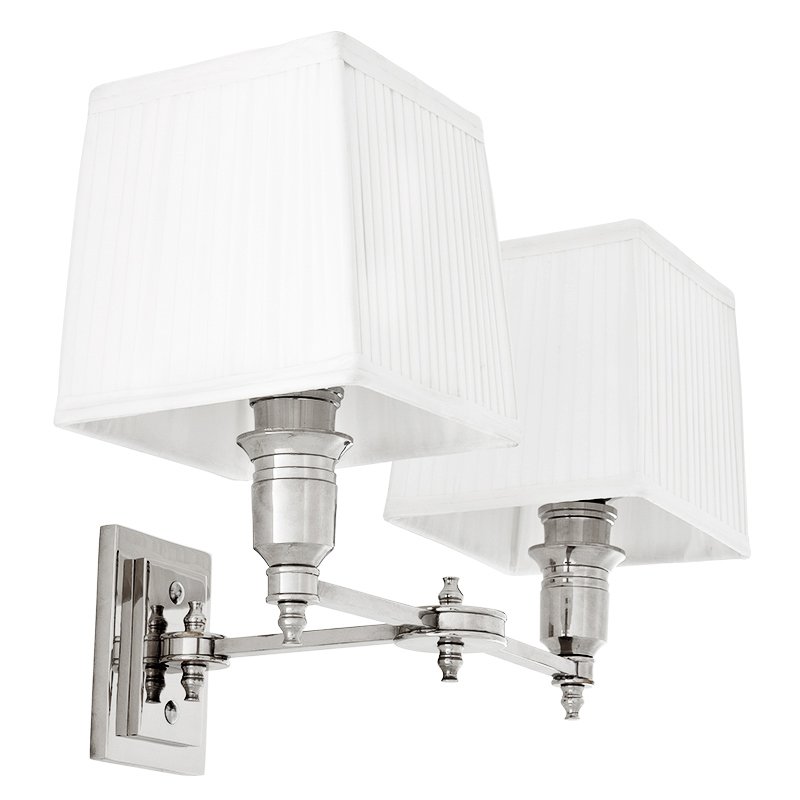 Бра Wall Lamp Lexington Double Nickel+White Никель Белый в Уфе | Loft Concept 