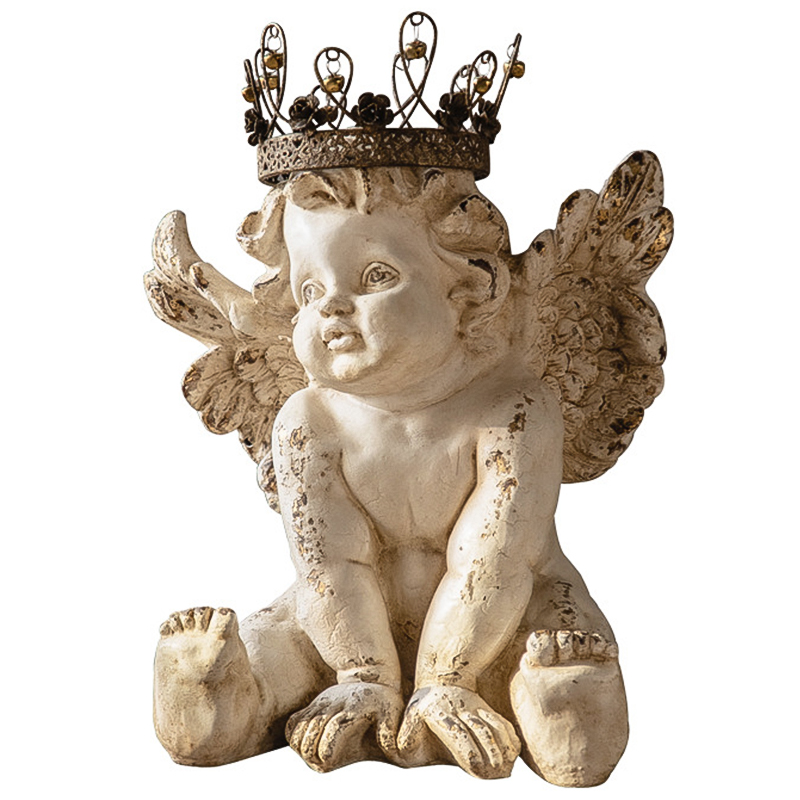 Статуэтка Angel Crown Provence Statuette Бежевый Коричневый винтаж в Уфе | Loft Concept 