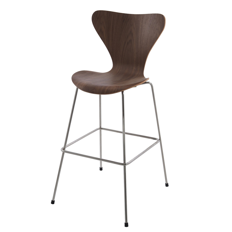 Барный стул Series 7 Bar Stool Орех Нержавеющая сталь в Уфе | Loft Concept 