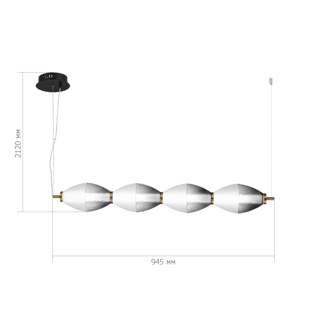 Подвесной светильник линейный в сочетании двух разных фактур стекла Enchanting в Уфе