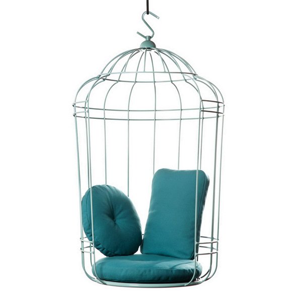 Подвесное кресло "клетка" Swing chair Cage Тёмный циан Дымчатая Роза Серый Терракотовый Желтый в Уфе | Loft Concept 