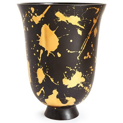 Ваза Futura Drip Urn Jonathan Adler Черный Золотой в Уфе | Loft Concept 