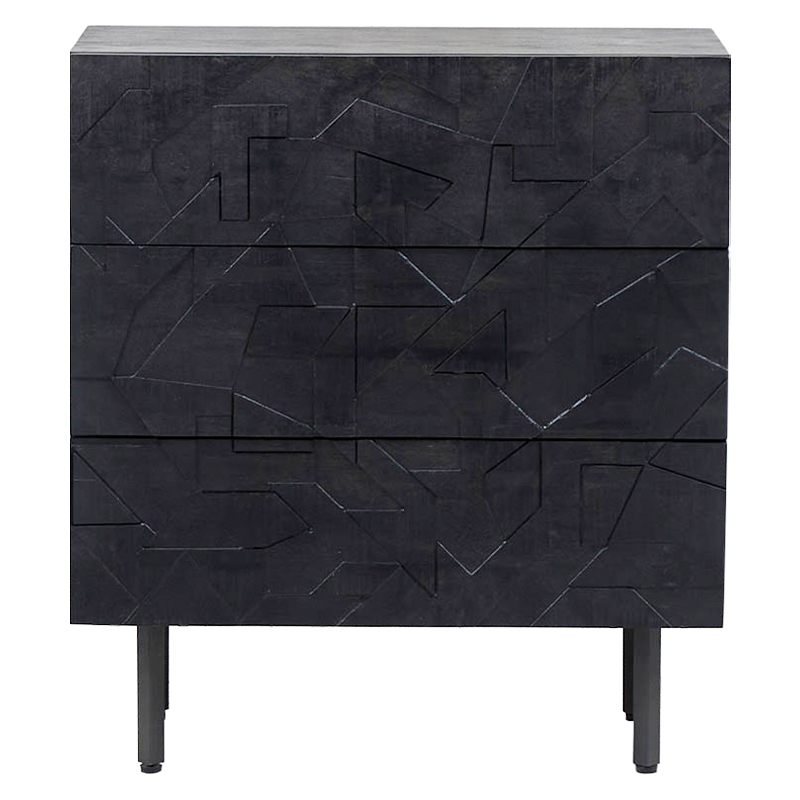 Комод Polygonal Ornament Chest of Drawers M Черный в Уфе | Loft Concept 