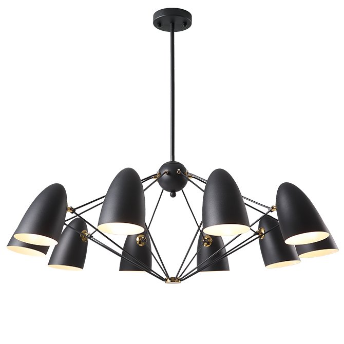 Люстра JLYLITE 10-Light Sputnik Chandelier Black Черный в Уфе | Loft Concept 