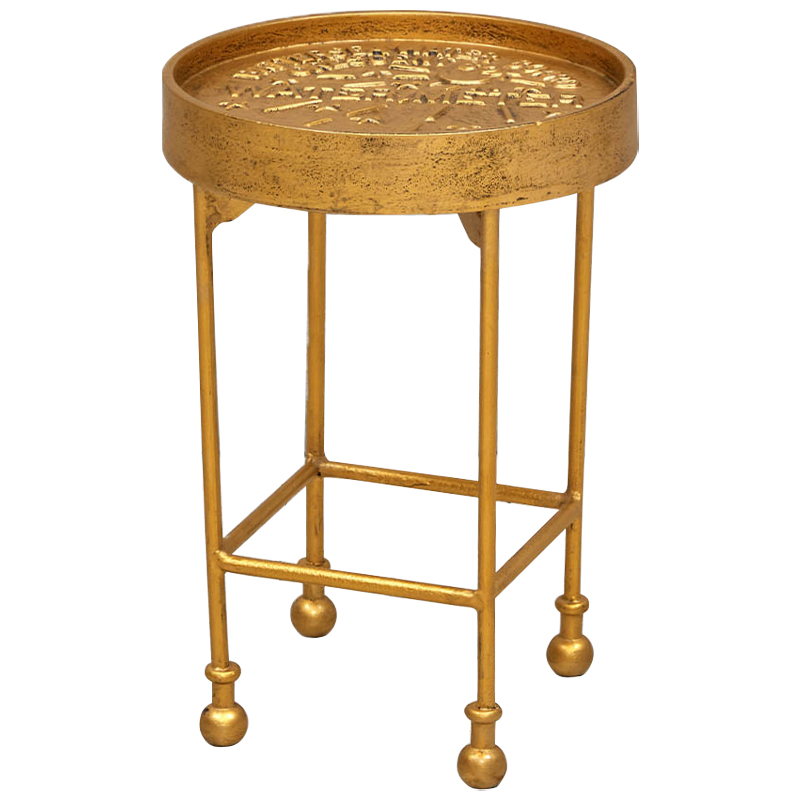 Приставной круглый столик Alain Gold Side Table Золотой в Уфе | Loft Concept 