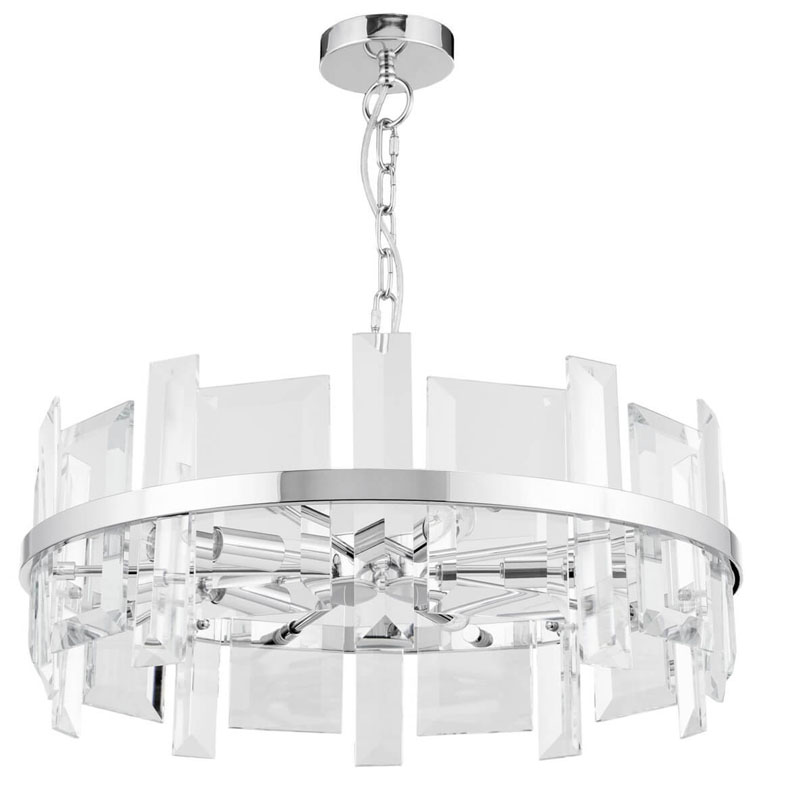 Люстра Harlow Crystal Round Chandelier chrome 5 Хром в Уфе | Loft Concept 