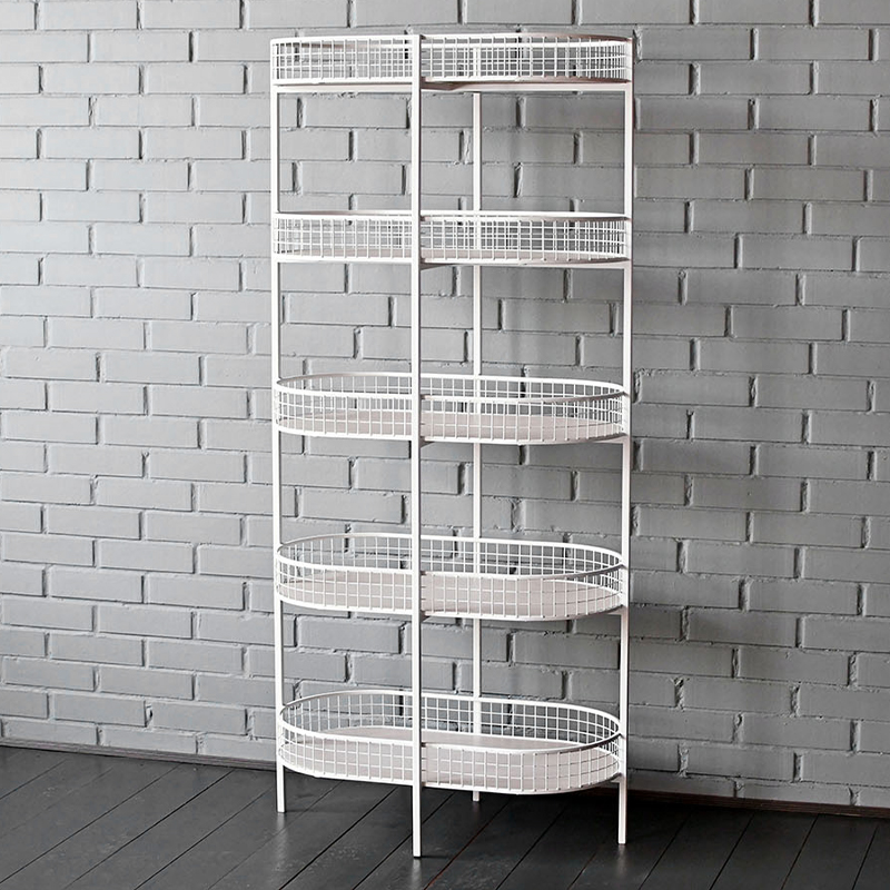 Стеллаж Roan Industrial Metal Rust Rack Белый Древесина в Уфе | Loft Concept 