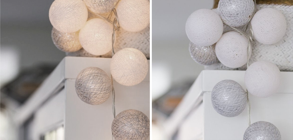 Гирлянда хлопковые фонарики Сotton Ball White-Silver - Loft-Concept в Уфе