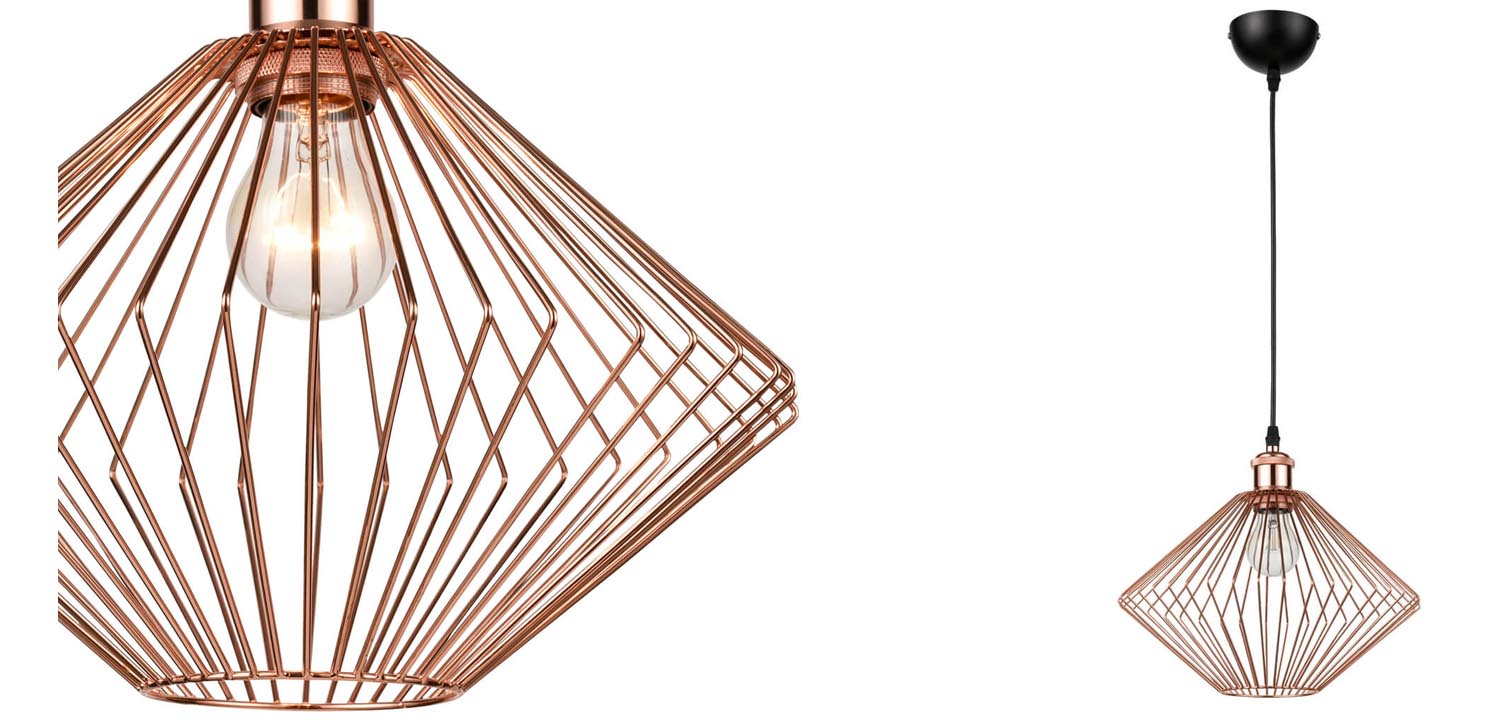 Подвесной светильник Loft Wire Cage pink gold - фото