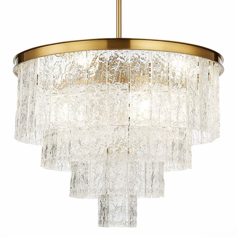 Люстра Renea Textured Glass Chandelier Brass D60 Латунь Прозрачное Стекло в Уфе | Loft Concept 