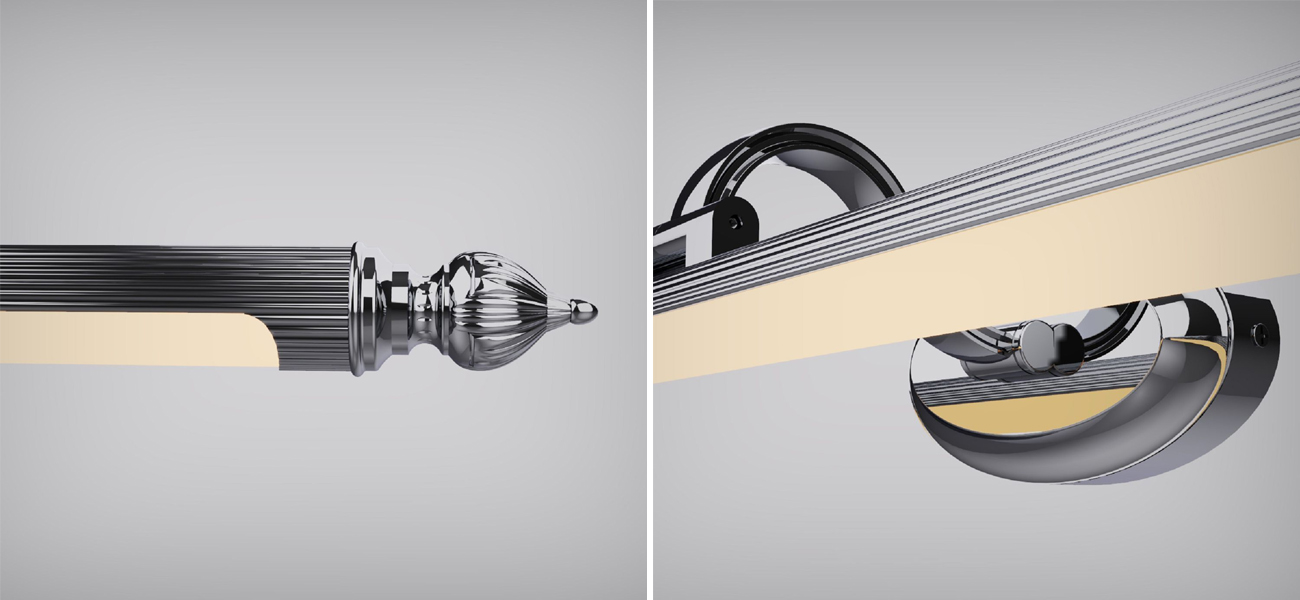 Настенная подсветка в цвете хром Cornice 71 см - фото №1