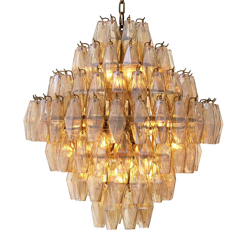 Люстра Eichholtz Chandelier Benini L Amber Янтарный Латунь в Уфе | Loft Concept 