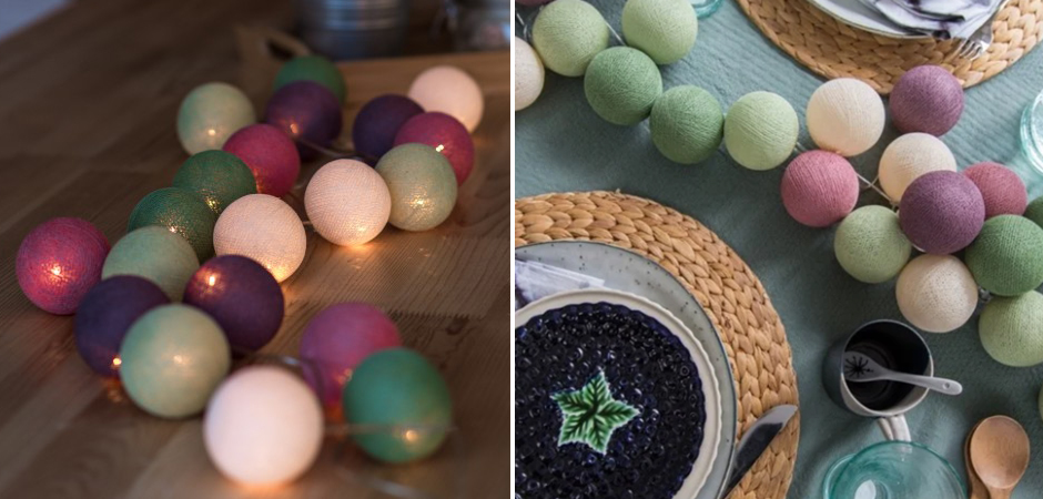 Гирлянда хлопковые фонарики Сotton Ball Forest Fruit - Loft-Concept в Уфе