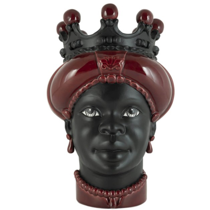 Ваза VASE MORO LADY CROWN DARK burgundy Бургундский красный Черный в Уфе | Loft Concept 