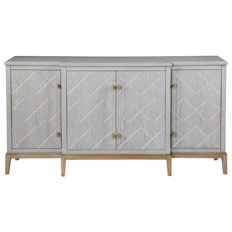 Комод Margaux Chest of Drawers Серый Латунь Прозрачный в Уфе | Loft Concept 