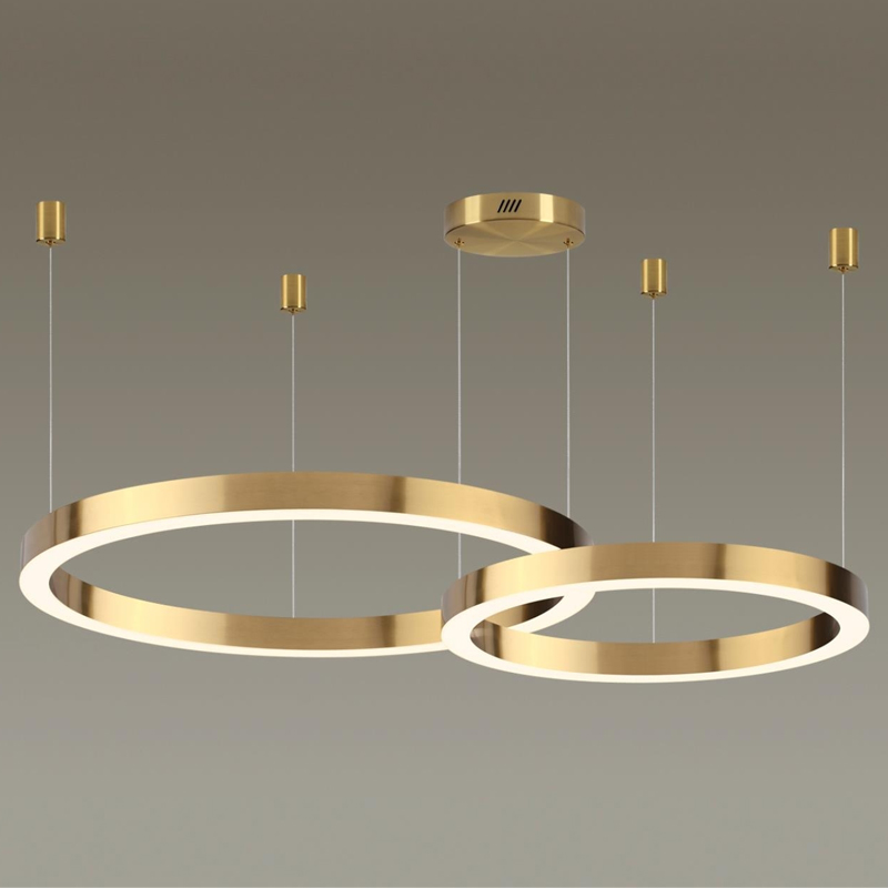 Люстра 2 Gold Ring Horizontal Золотой в Уфе | Loft Concept 