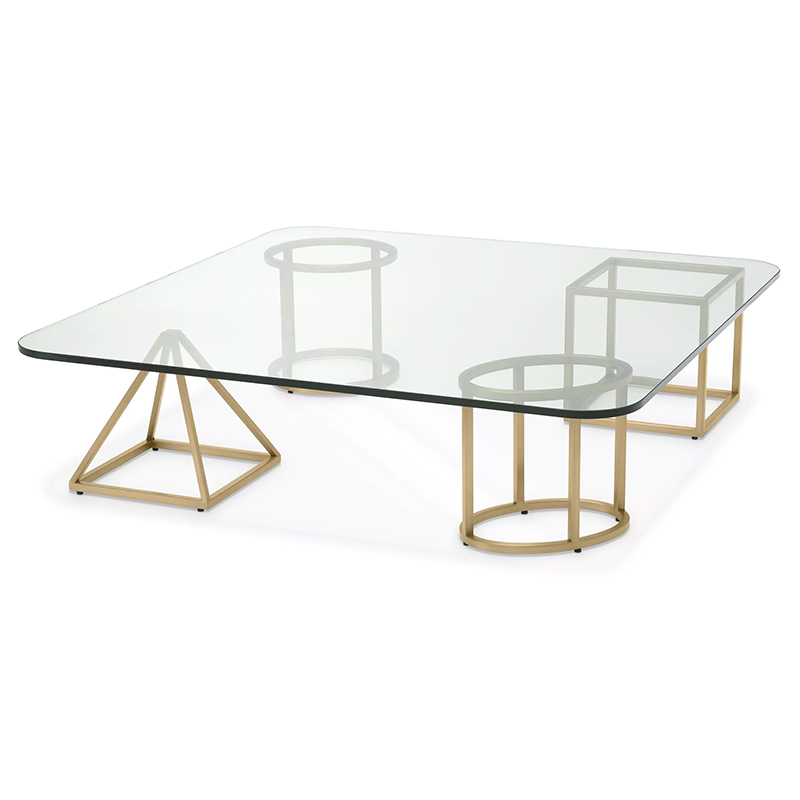 Кофейный стол Eichholtz Coffee Table Speiser Прозрачное Стекло Латунь в Уфе | Loft Concept 