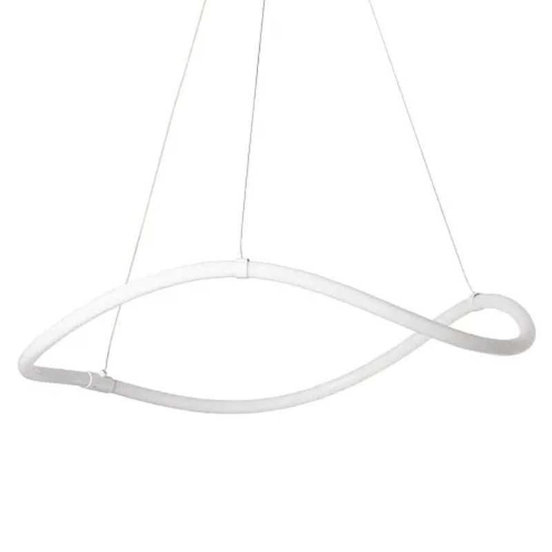 Люстра белого цвета с волнистым светодиоидным кольцом Luke Lampco Tracer Lamp Белый в Уфе | Loft Concept 