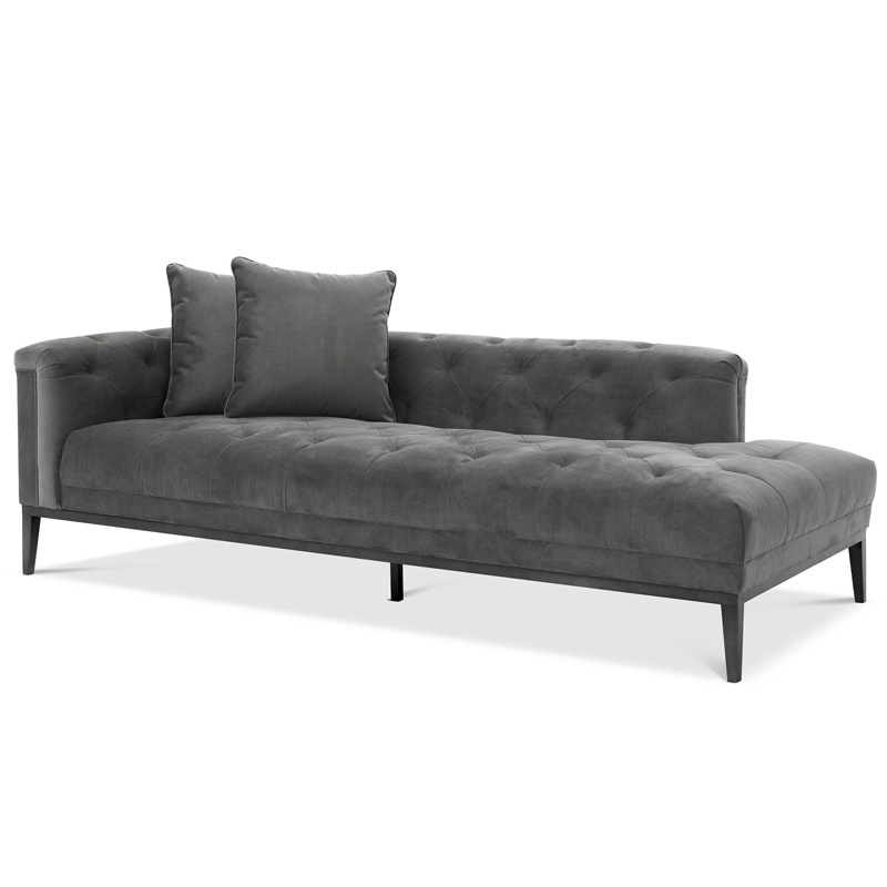 Кушетка Eichholtz Lounge Sofa Cesare Left grey Серый Темная бронза в Уфе | Loft Concept 