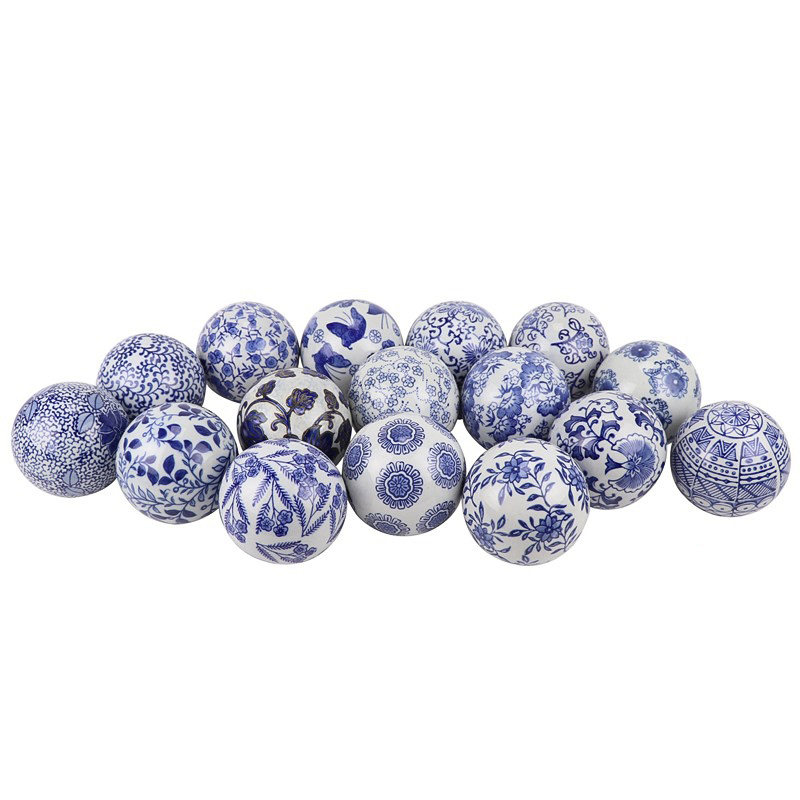 Статуэтка Oriental Blue & White Pattern Ball Белый Синий в Уфе | Loft Concept 