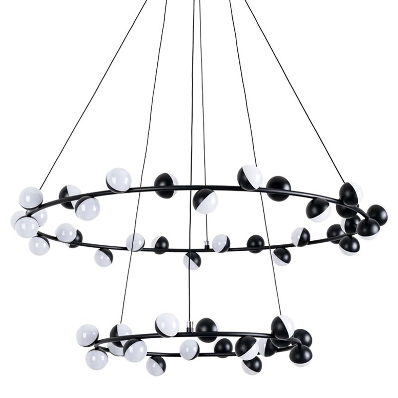 Люстра Vilelme Chandelier black double Черный в Уфе | Loft Concept 