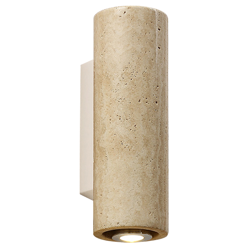 Бра Travertine Cylinder Spot Wall Lamp Бежевый Песочный Белый в Уфе | Loft Concept 