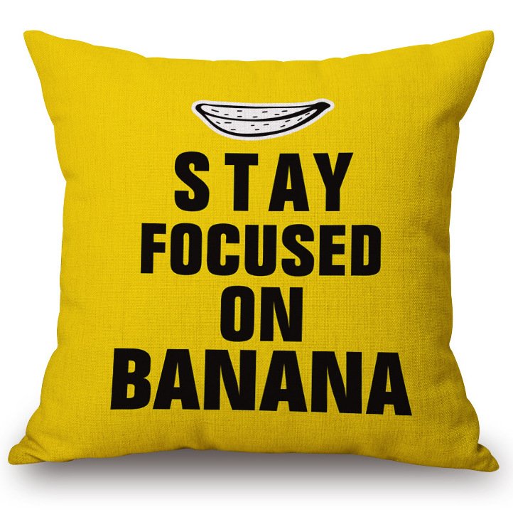 Декоративная подушка Stay Focused on Banana Желтый в Уфе | Loft Concept 