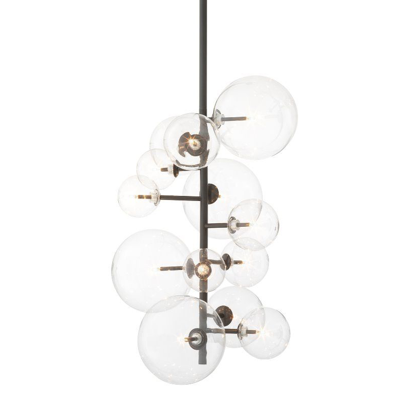 Люстра Eichholtz Chandelier Ezra Bronze Темная бронза Прозрачный в Уфе | Loft Concept 