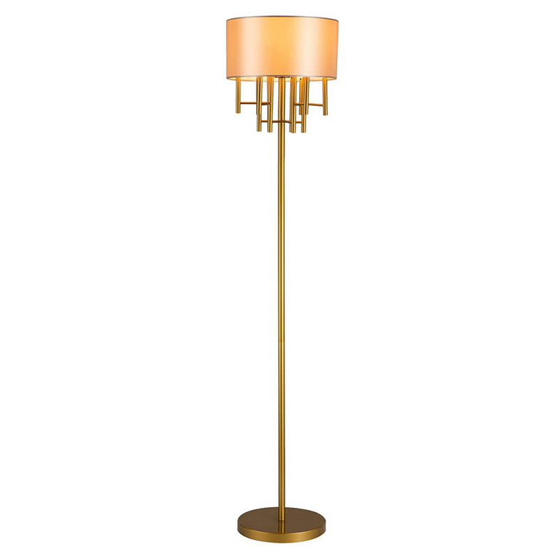 Торшер Oswell Lampshade Floor Lamp Латунь Бежевый в Уфе | Loft Concept 