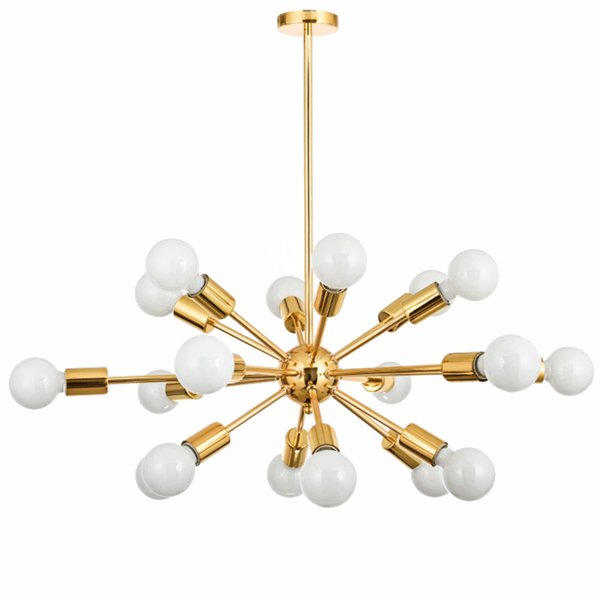 Люстра Sputnik Gold Chandelier 18 Глянцевое золото в Уфе | Loft Concept 