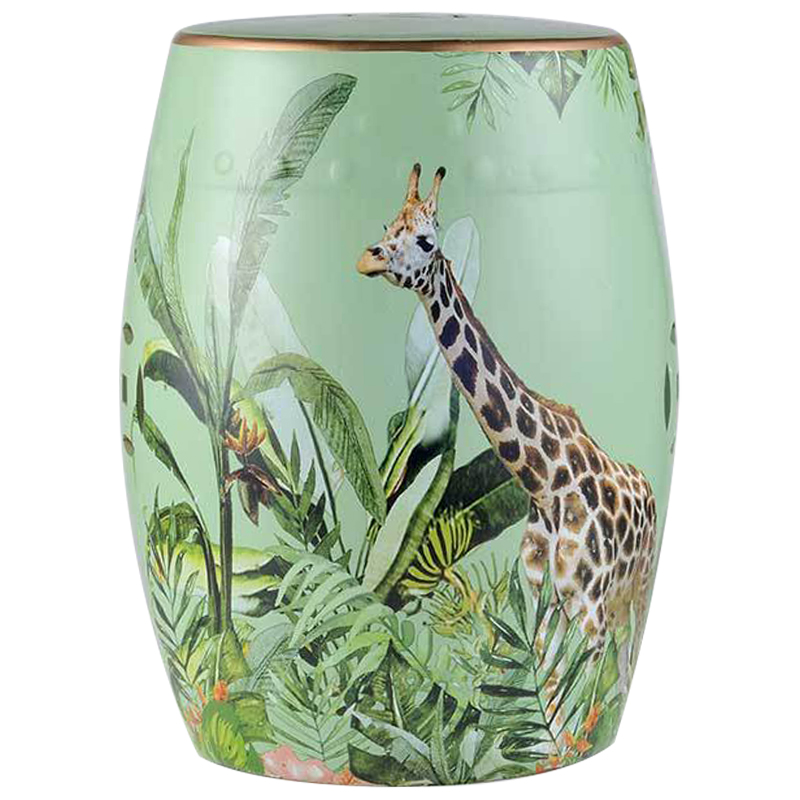 Керамический табурет Giraffe Tropical Animal Ceramic Stool Green Прозрачный зеленый Коричневый Зеленый в Уфе | Loft Concept 