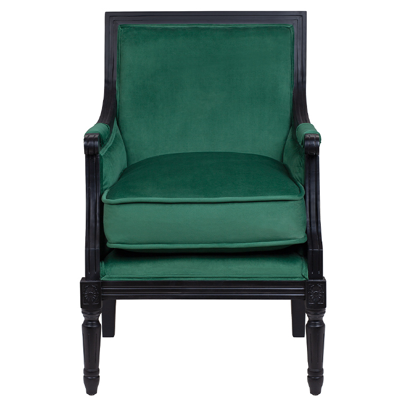 Кресло Harry Armchair black and green velour Зеленый Черный в Уфе | Loft Concept 