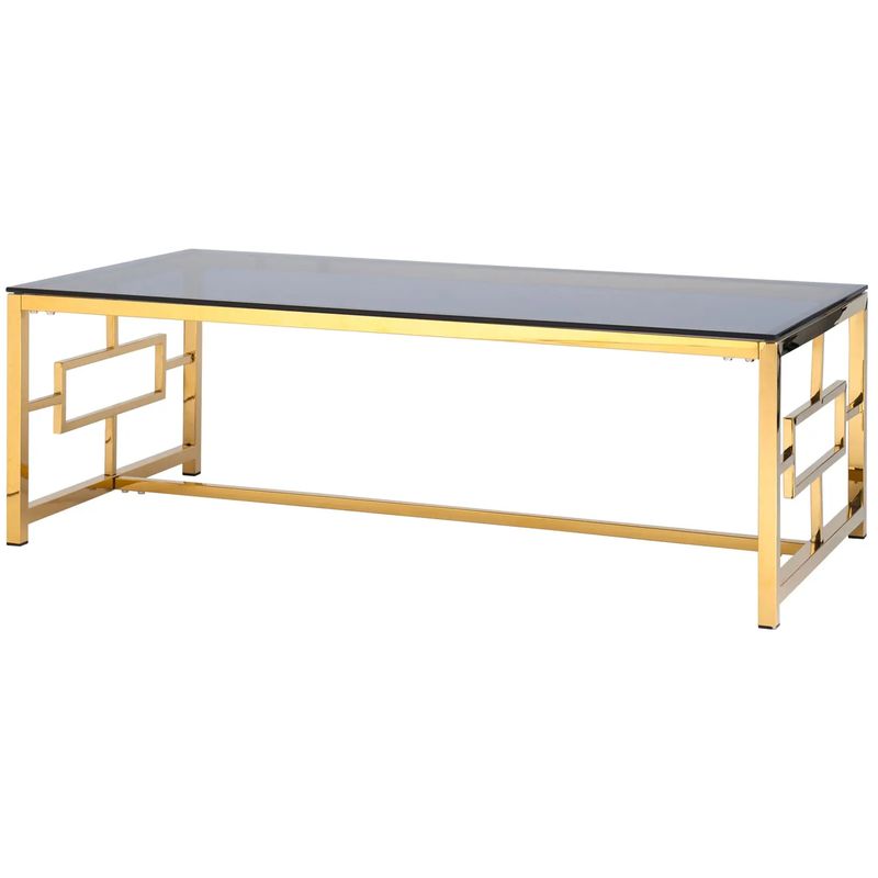 Столик кофейный Milan Tables Gold Золотой Стекло Смок в Уфе | Loft Concept 