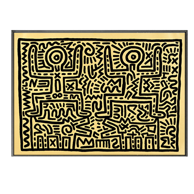 Постер Keith Haring 8 Черный Бежевый в Уфе | Loft Concept 