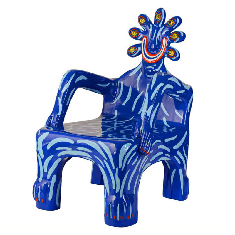 Кресло COBALT CREATURE ARMCHAIR Синий Мульти в Уфе | Loft Concept 