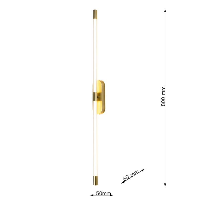 Бра Trumpet tube Double Золотое 80 см в Уфе