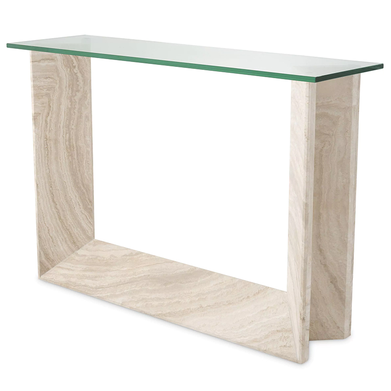 Консоль Eichholtz Console Table Fortuna Песочный Прозрачное Стекло в Уфе | Loft Concept 