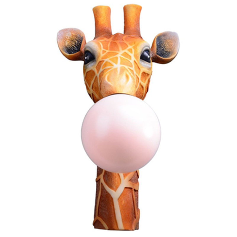 Бра для детской Жираф Bubble Gum Giraffe Wall Lamp Карамель Коричневый Розовый пастельный в Уфе | Loft Concept 