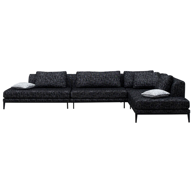 Угловой диван Ferguson Sofa Black Черный Черно-белый в Уфе | Loft Concept 