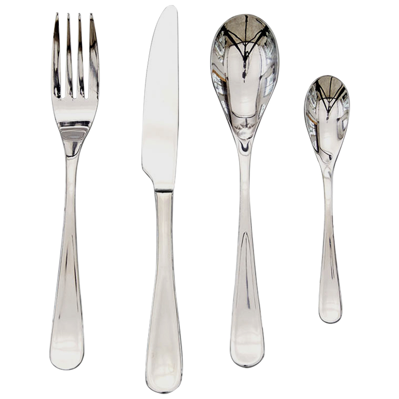 Столовые приборы на 4 персоны Contemporary Cutlery Set Серебряный в Уфе | Loft Concept 