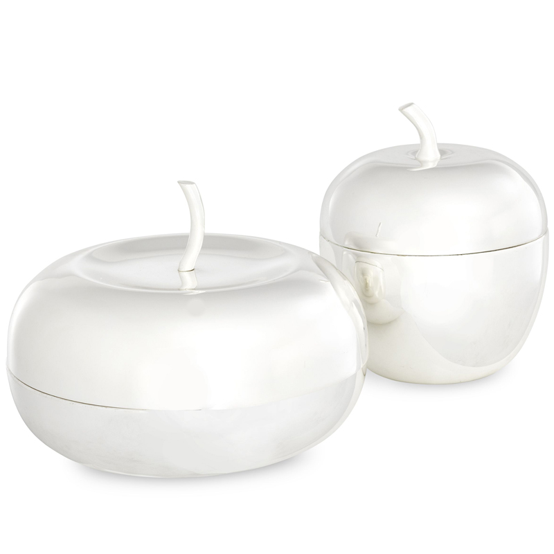 Комплект шкатулок Eichholtz Box Apple Set of 2 Silver Серебряный в Уфе | Loft Concept 