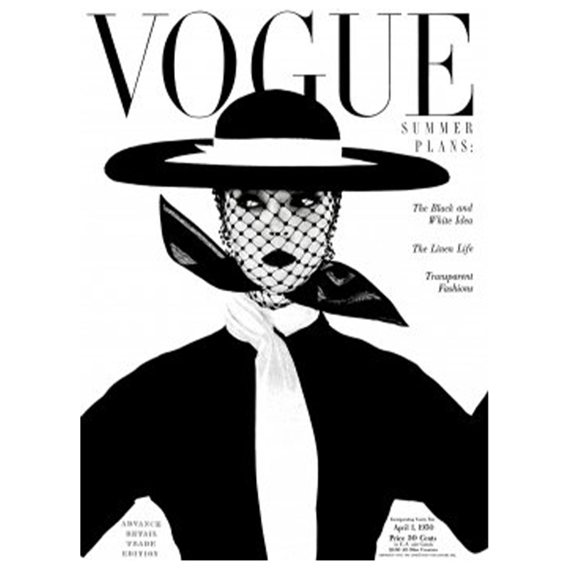 Постер Vogue Cover 1950 April Черный Белый в Уфе | Loft Concept 