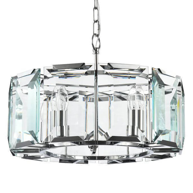 Люстра Lari Harlow Crystal Round Chandelier chrome 5 Хром в Уфе | Loft Concept 