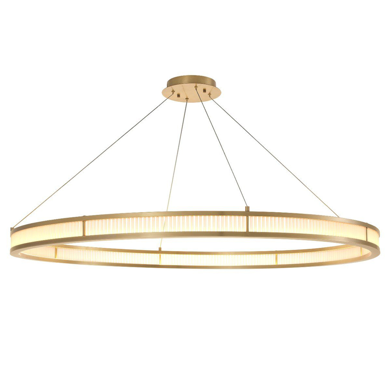 Люстра Eichholtz Chandelier Damien XL Brass Латунь Античная полированная Белое матовое стекло в Уфе | Loft Concept 